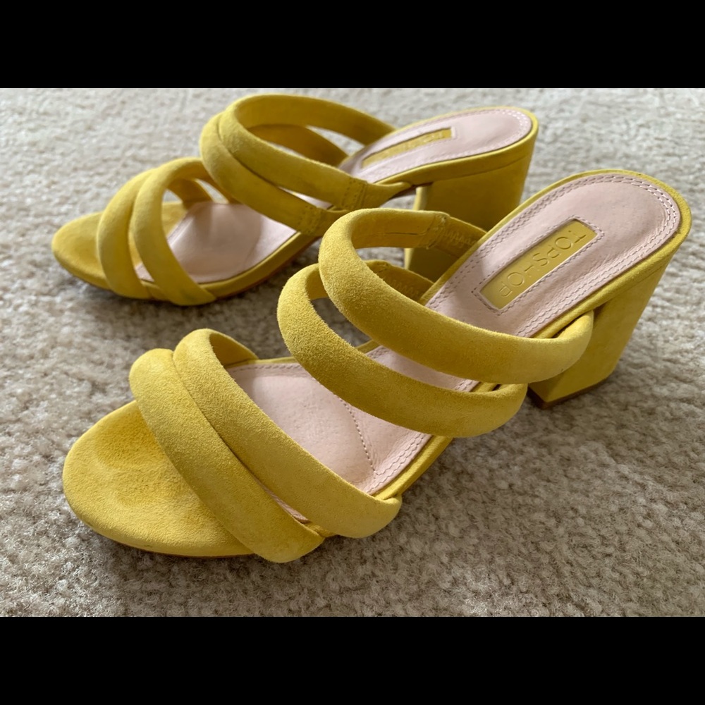 [topshop] mustard suede mules US 6.5